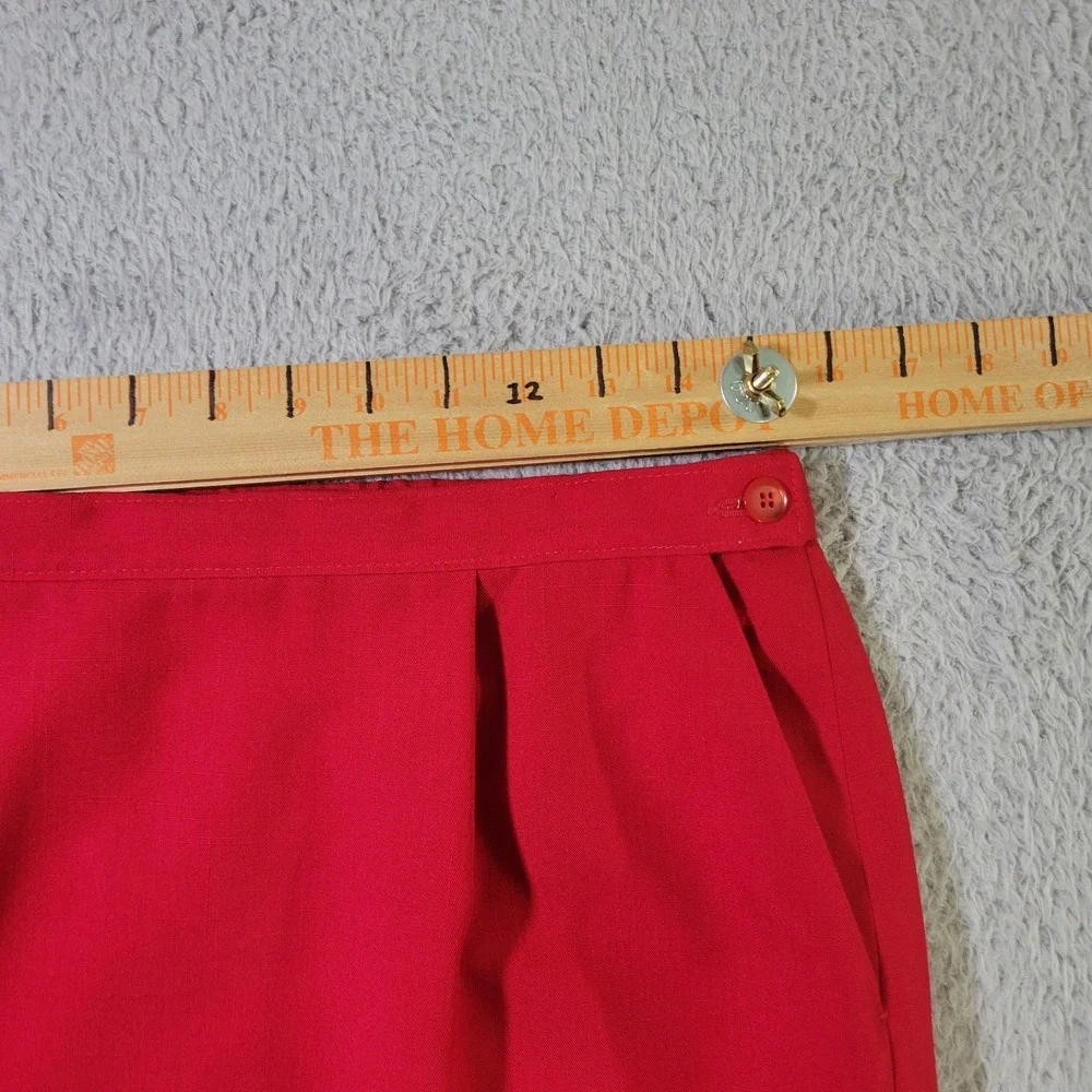 Pendleton Midi Skirt Womens 16 Bright Red Twill‎ Preppy Academia Vintage